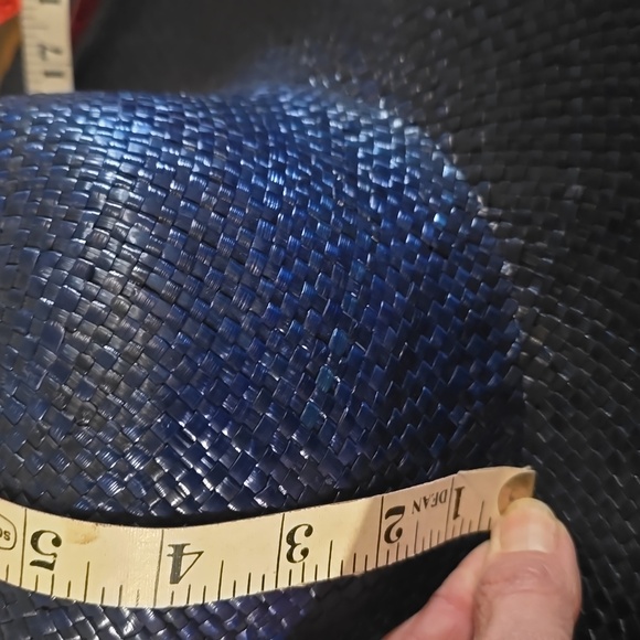Vintage Midnight Blue Straw Hat - Picture 10 of 11